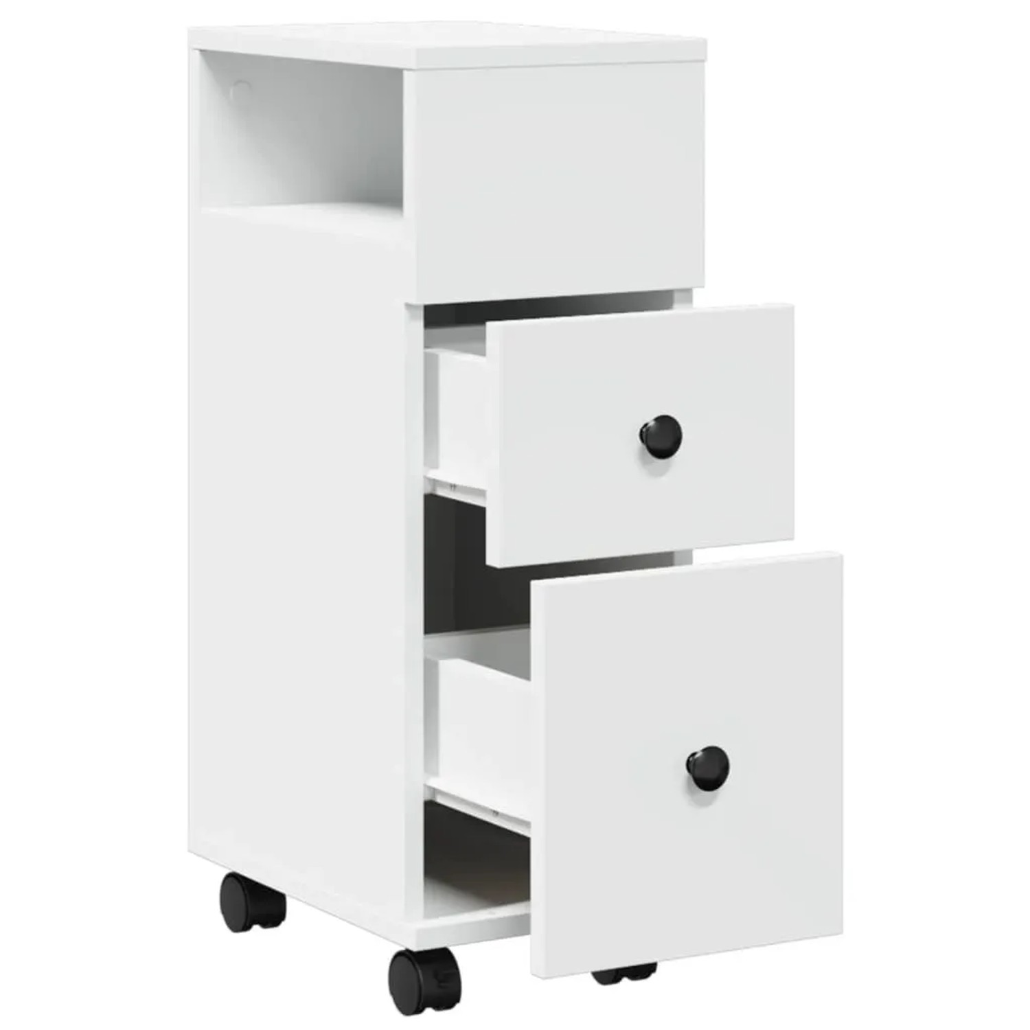 vidaXL Badschrank Schmal mit Rollen Weiß Holzwerkstoff 855232_7