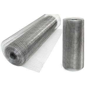 Zwei Rollen verzinkter Volierendraht, 19x19mm Maschen, silbernes Metallgitter für Zaunbau, Kleintiere, 25m x 100cm.