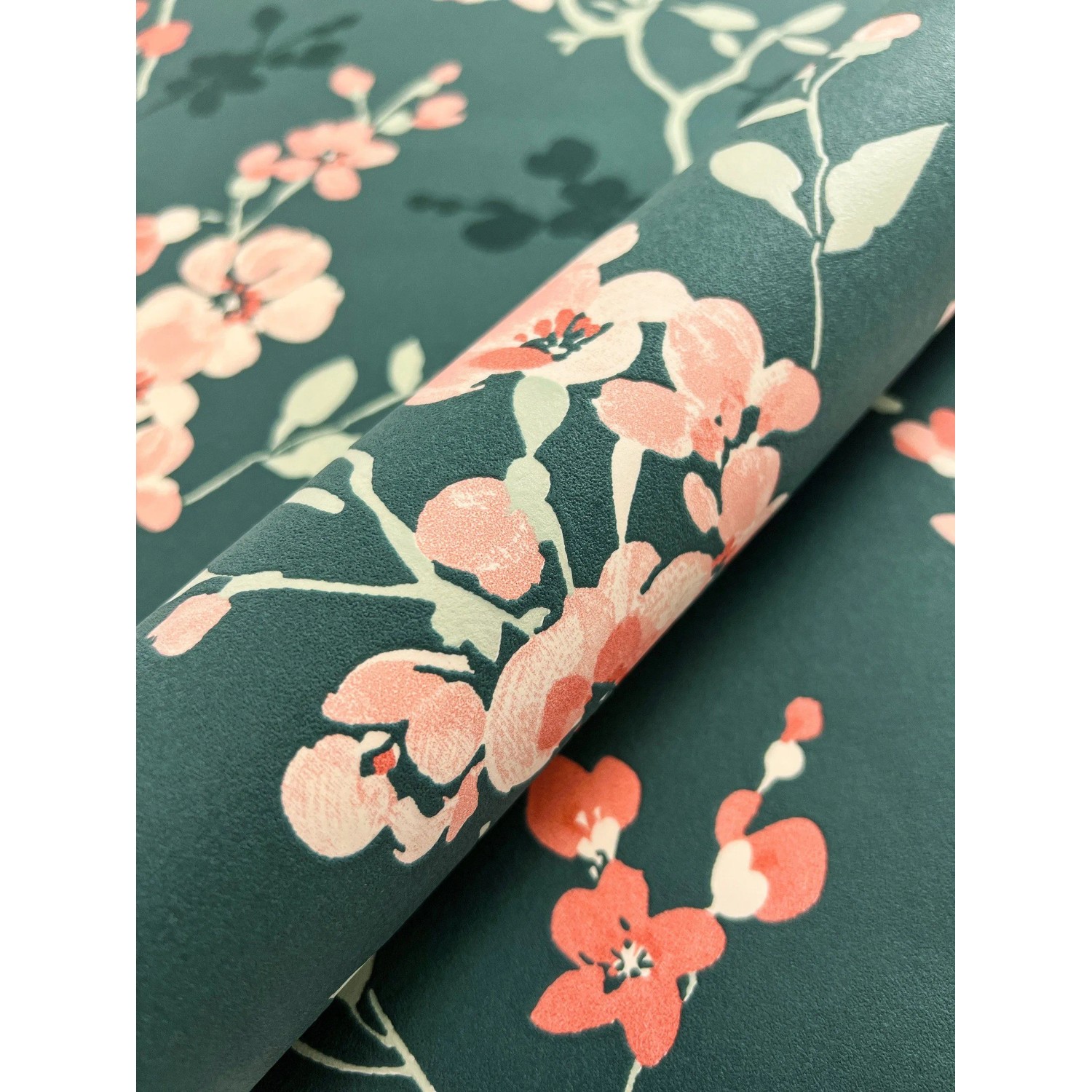 Newroom Vliestapete Mesha Petrol Blumen Floral günstig online kaufen