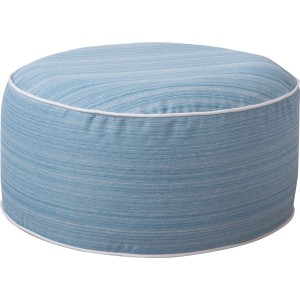 Aufblasbarer Campinghocker Elfros in Blau mit weißer Umrandung.