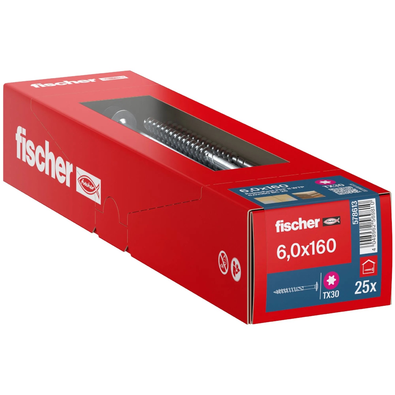 Fischer Holzbauschraube PowerFast II Tellerkopf Ø 6 x 160 mm 25 Stk