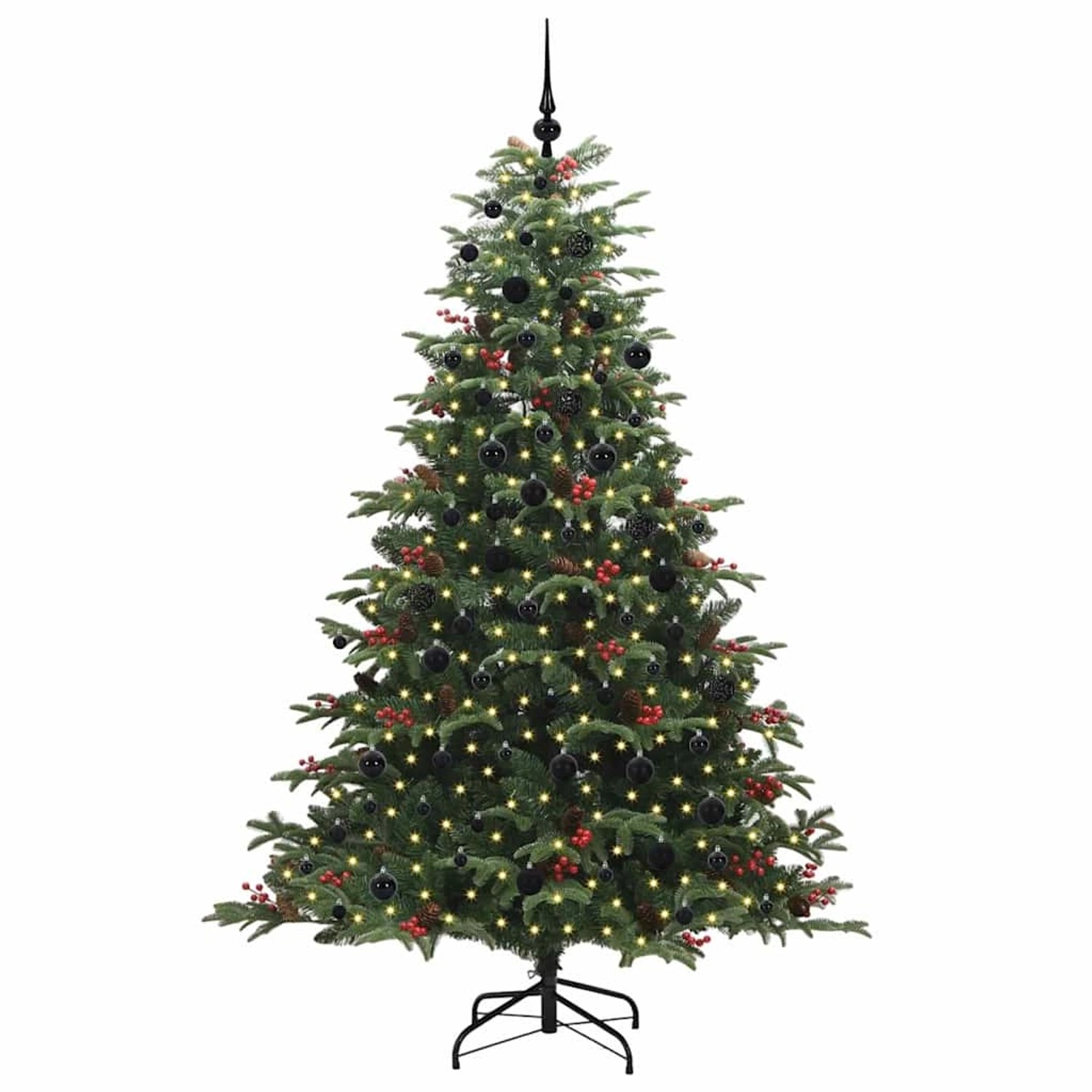 vidaXL Künstlicher Weihnachtsbaum mit 300 LEDs mit Ständer Grün 210 cm 3395560