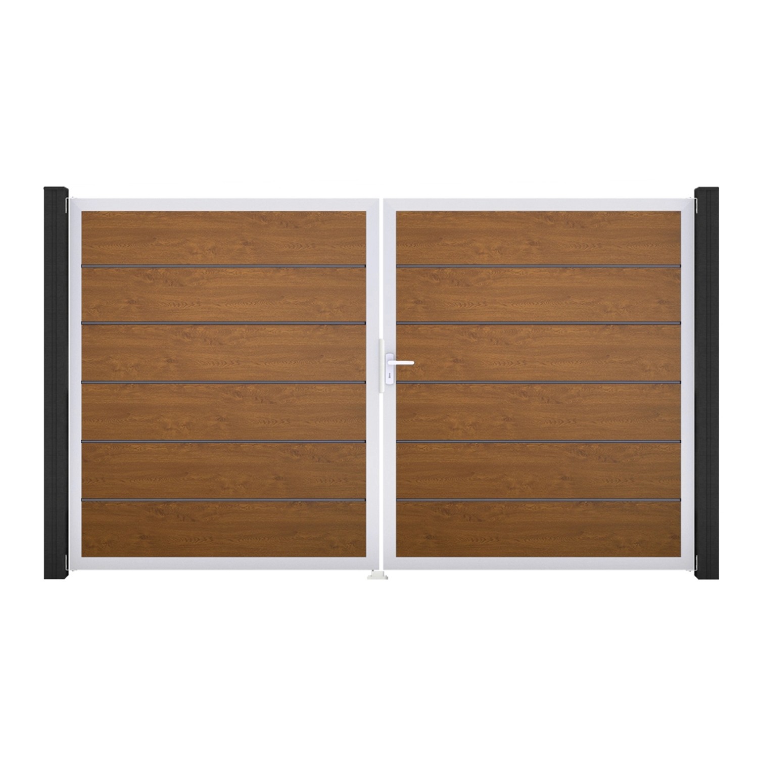 GroJa Tor 2-flg. Basicline Premium Golden Oak EV1 306 cm x 180 cm DIN Recht günstig online kaufen