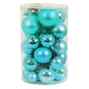 Mojawo 30tlg Christbaumkugeln Weihnachtskugeln Schmuckkugeln Baumschmuck Petrol 4 5 6 7cm