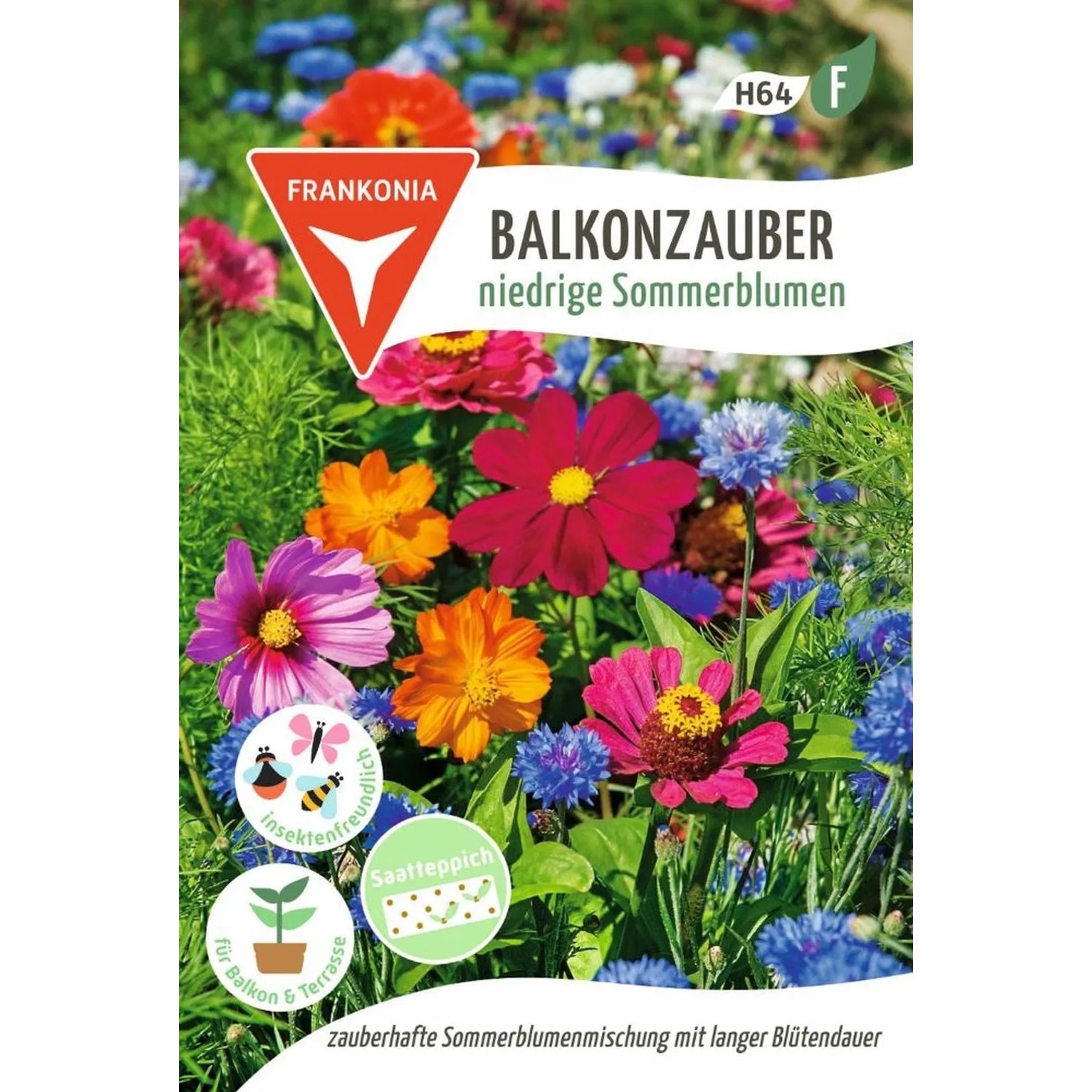 FRANKONIA Balkonzauber Niedrige Sommerblumen Saatband Blumenmischung