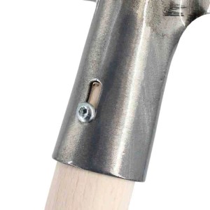 Detailaufnahme: Metall-Spatenkopf mit Holzstiel des Galaflor Kinderspatens.