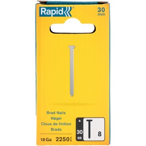 Verpackung Rapid Nägel 8/30 mm, 2.250 Stück Druckluftnägel, galvanisiert, mit Meißelanschnitt.