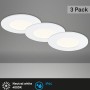 3er Set weiße Briloner LED Einbauleuchten, Ø 8,5cm, für Deckenmontage.