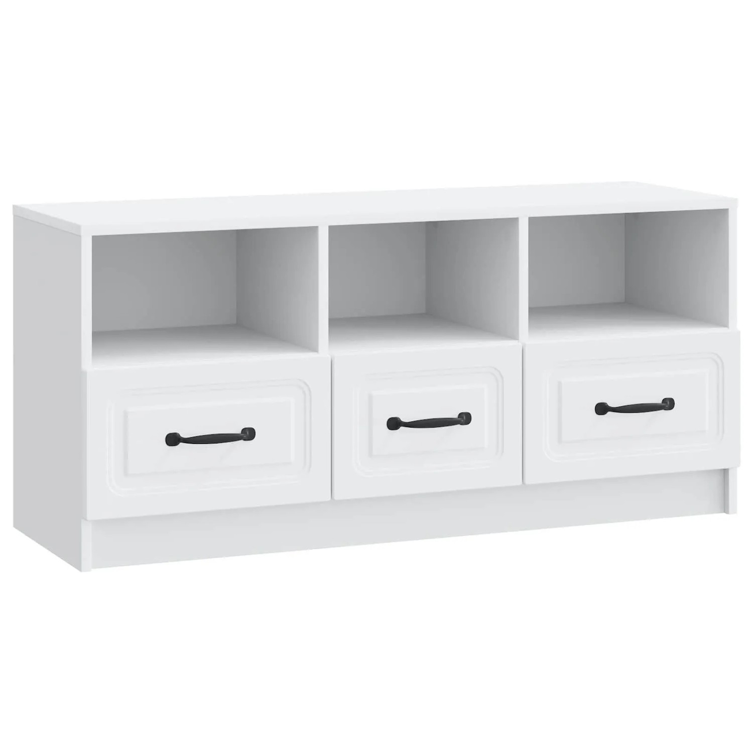vidaXL TV-Schränk mit Schubladen Weiß 102 x 34,5 x 47 cm Holzwerkstoff 895825