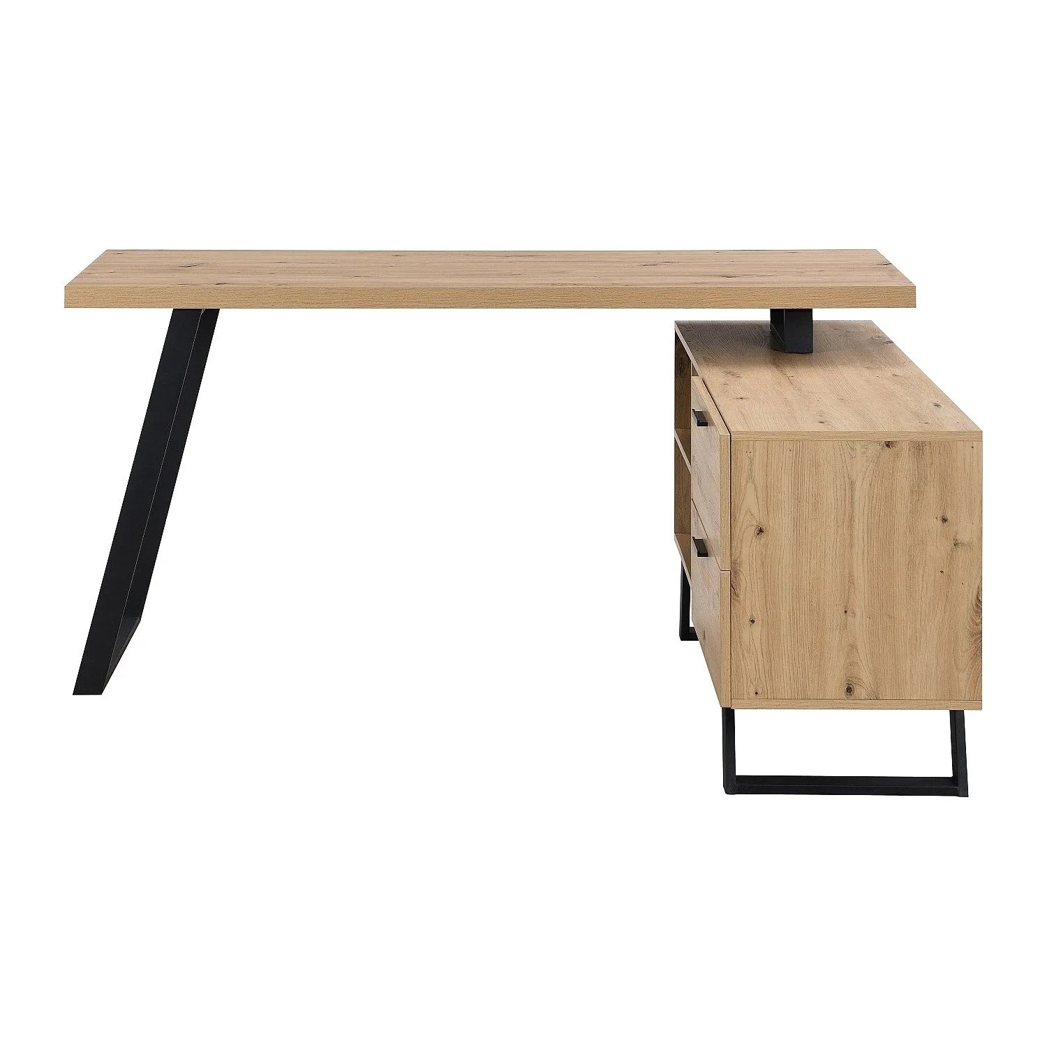 Vente-unique Schreibtisch Nayaro Schwarz  Naturfarben Hell 150 cm