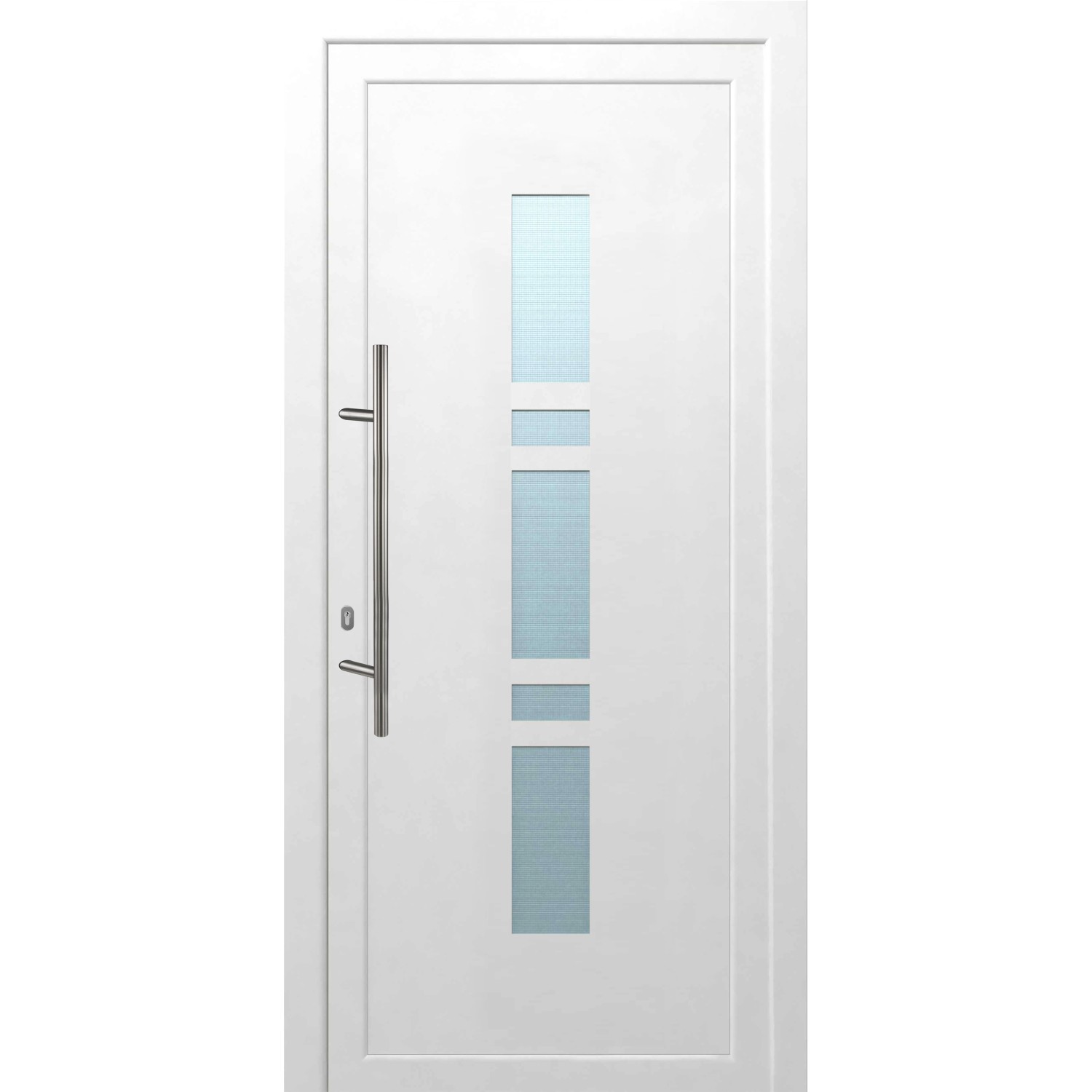 Aluminium-Haustür 110 cm x 210 cm A017 Weiß Anschlag Links