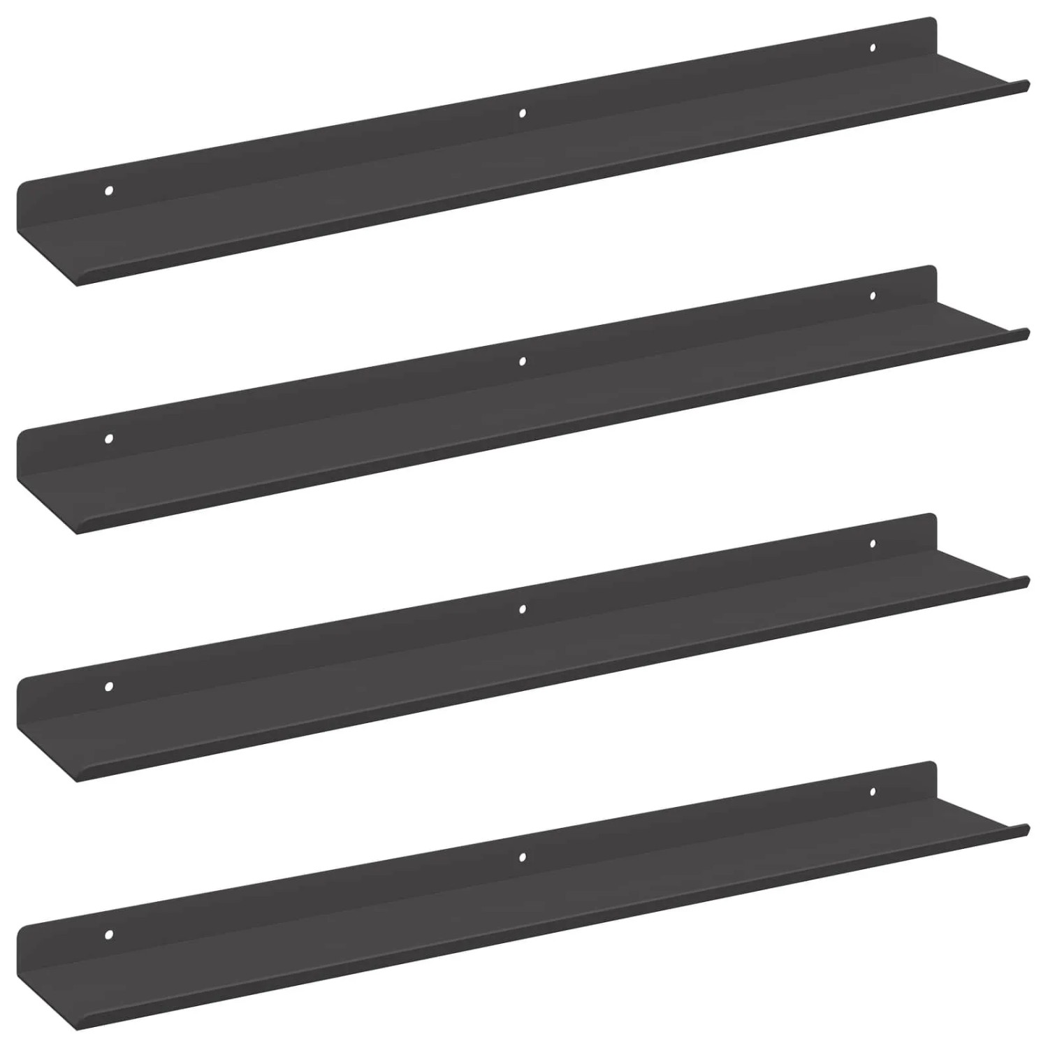 vidaXL Schwebendes Regal 4 Stk Schwarz 60 x 9 x 2,5 cm Stahl 8003961