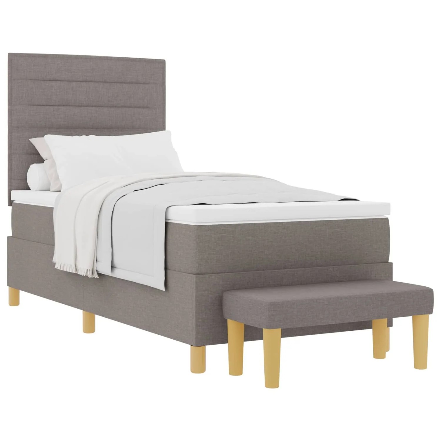 vidaXL Boxspringbett mit Matratze mit Kopfteil Taupe 80 x 200 cm Stoff 3344 günstig online kaufen