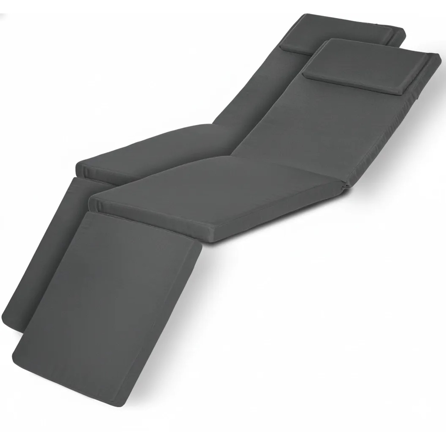 Beautissu Loftlux DC Deckchairauflage 175x45x5cm Graphitgrau 2tlg