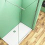 Walk-In Dusche 80x200cm mit Stabilisierungsstange, 8mm Nano Glas Duschwand, verchromter Rahmen.