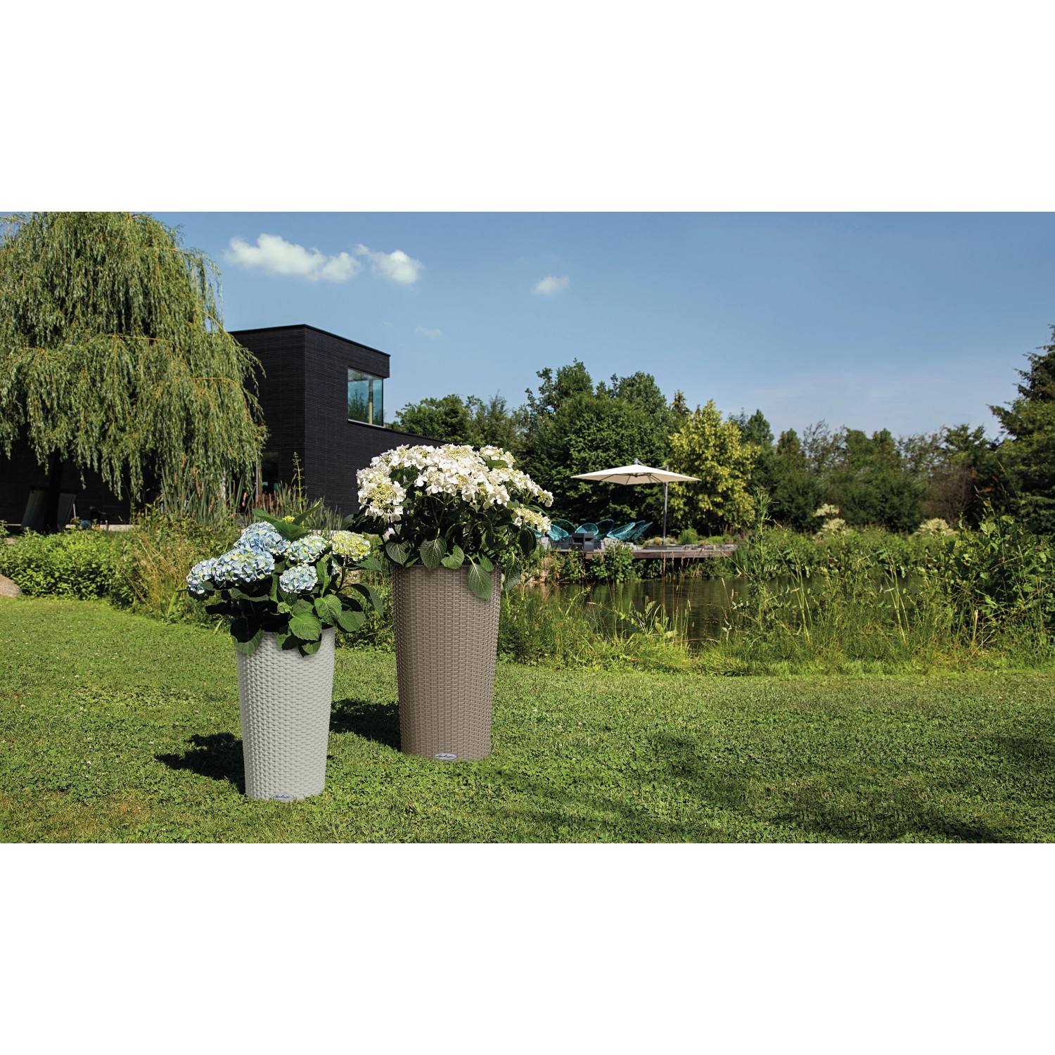 Lechuza Pflanzsäule Cilindro Cottage Sandbraun Ø 32 cm mit
