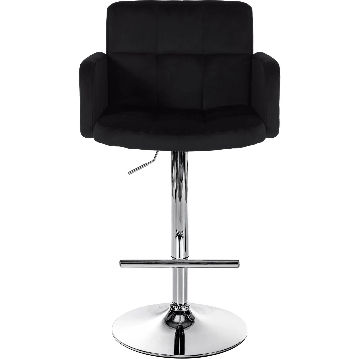 DELUKE 2er Set Barhocker SUTUN Samt Schwarz 60x56x93cm Silber Barstuhl Höhenverstellbar Mit Lehne Drehbar Tresenhocker Tresenstuhl
