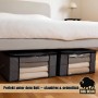 6 graue Aufbewahrungstaschen (je 90L) unter Bett. Textile Aufbewahrung für Kleidung.