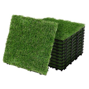 ML-Design Kunstrasen Fliesen 30x30 cm, 55 Stück mit Klicksystem, grüne Rasenoptik.