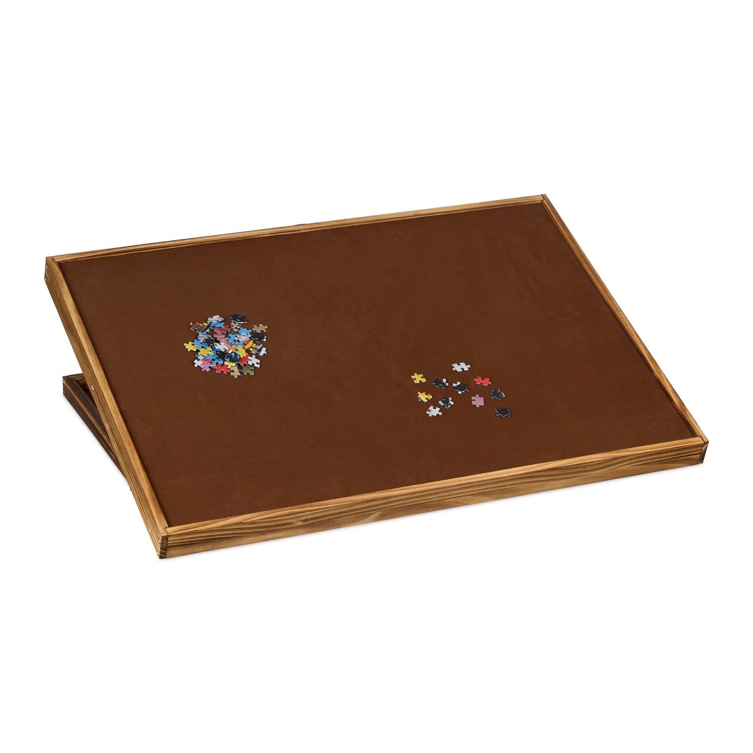 Relaxdays Puzzletisch Kiefernholz Braun Höhenverstellbar Neigungsverstellbar Wendbar 38 cm x 93 cm x 74,5 cm 7,4 kg