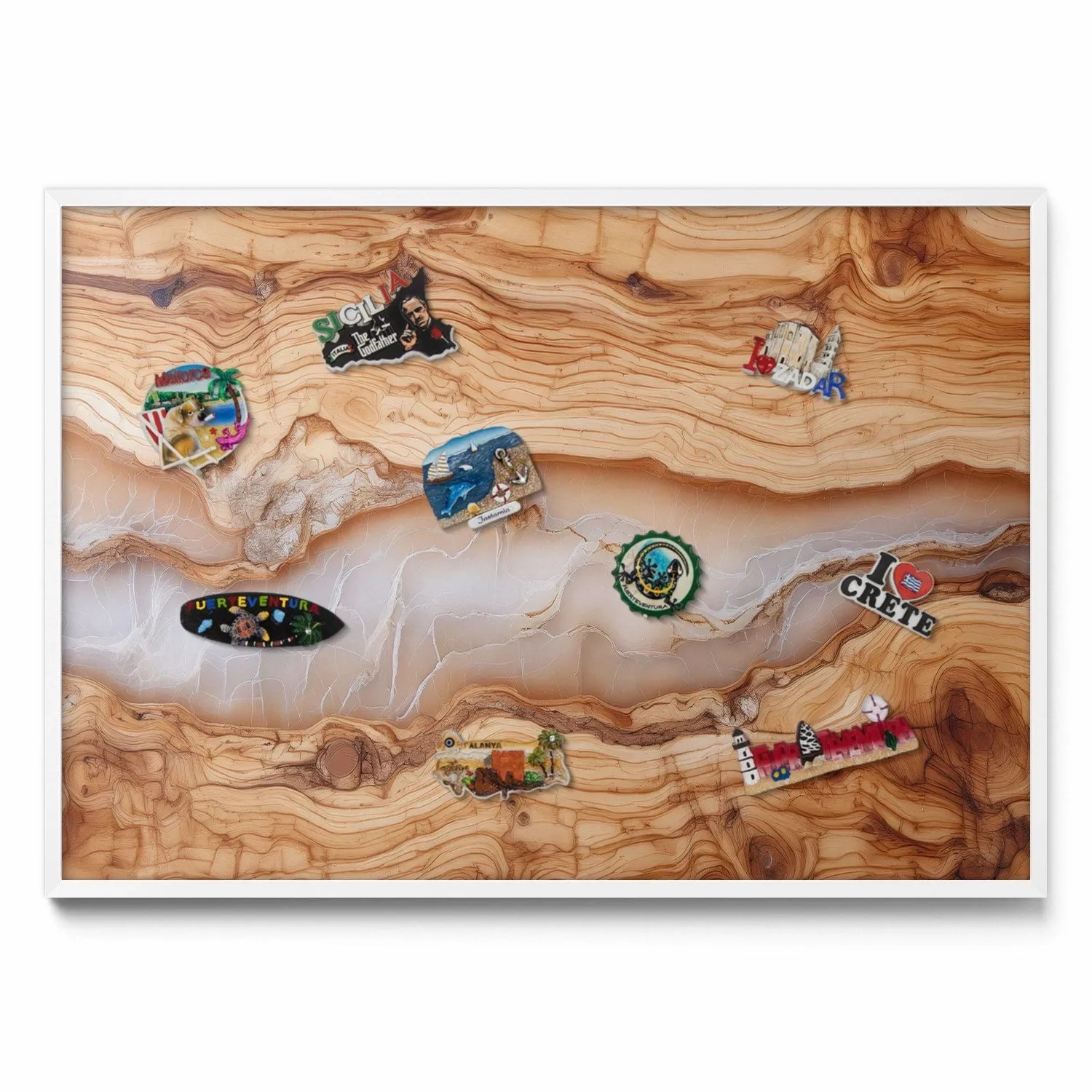 Tulup Magnettafel Magnetpinnwand Metall für Urlaubsmagnete Holzkonstruktion günstig online kaufen