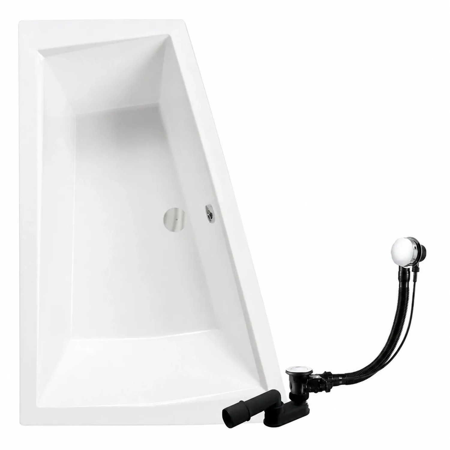 KOLMAN Badewanne Eckwanne 170 x 125 Cm Links Inkl. Ablauf Und Füße