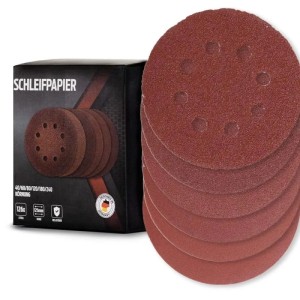 bestTools Schleifpapier Set, 125mm, Körnung 40-240, 126-teilig für Exzenterschleifer.