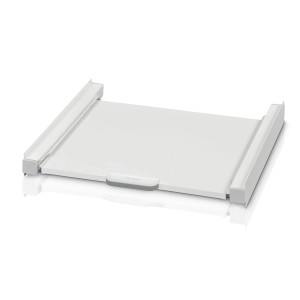 Xavax Zwischenbaurahmen für Waschmaschine und Trockner mit Auszug, Ablagefläche, weiß.