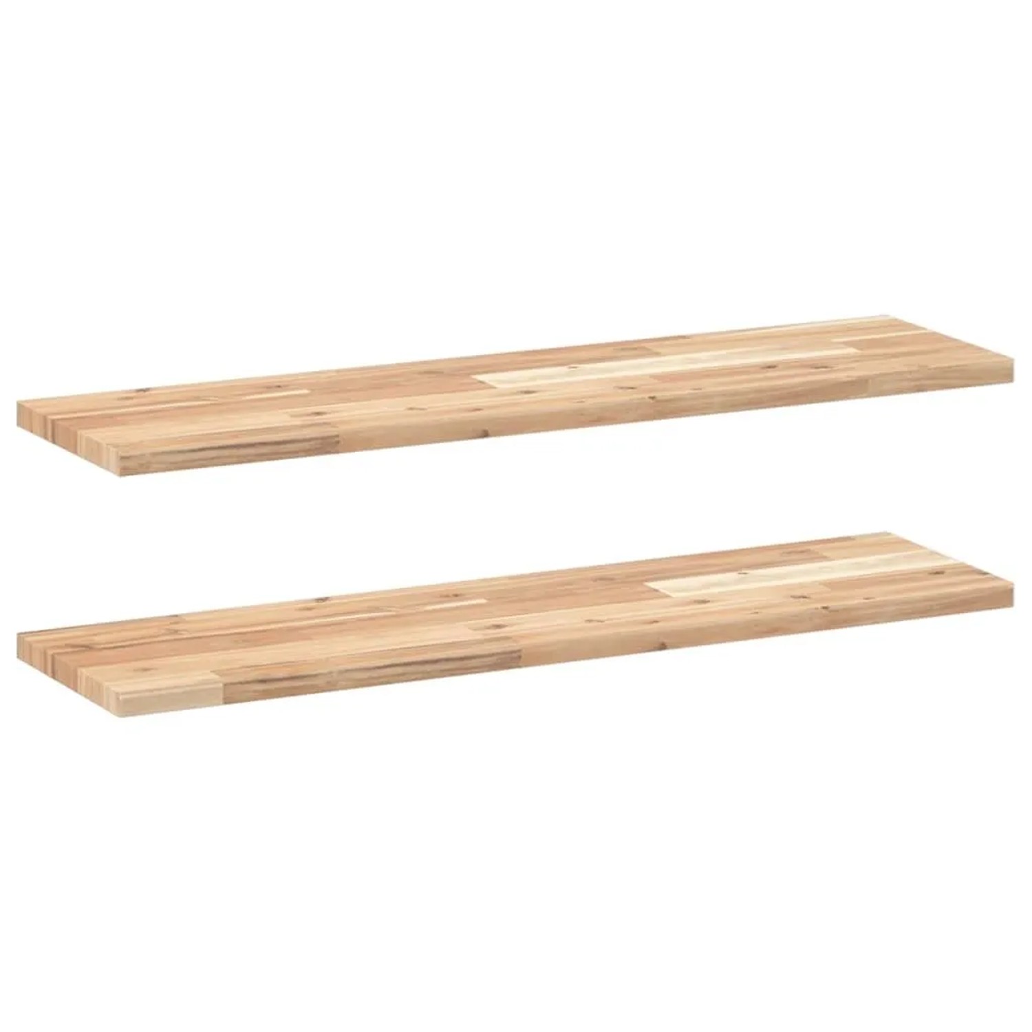 vidaXL Schweberegale 2 Stk 80x20x2 cm Massivholz Akazie Unbehandelt 3279344
