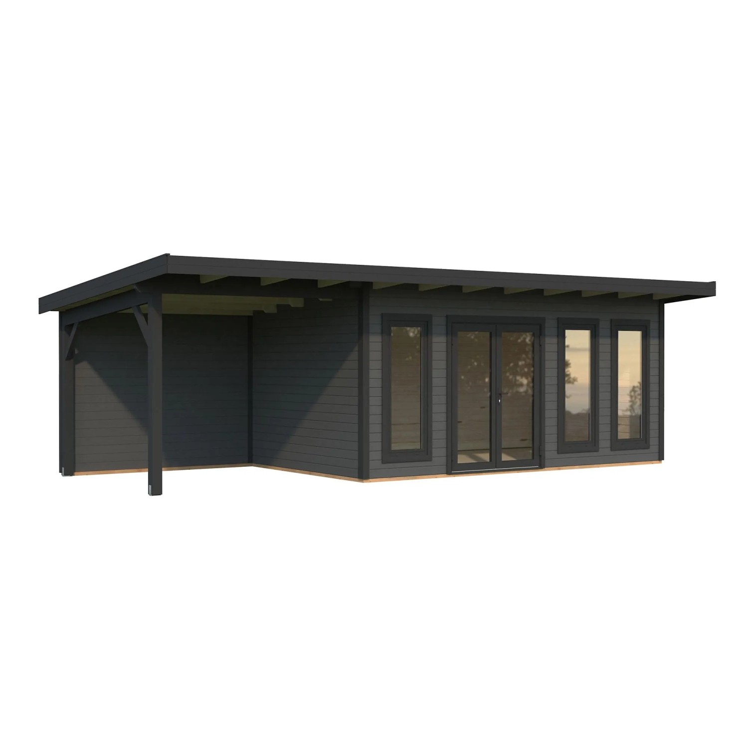Palmako Holz-Gartenhaus Aurelia Pultdach Lackiert 833 cm x 300 cm 23,1 m²