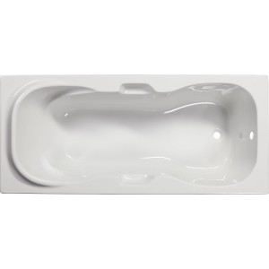 Weiße Sanoacryl Rechteck-Badewanne Fiji, 170x75 cm, Aufsicht.