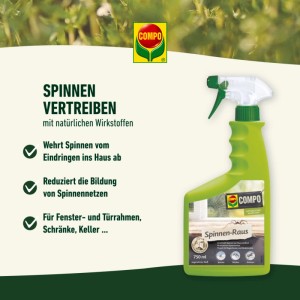 Compo Spinnen-Raus Spray 750ml: Mittel zur Spinnenabwehr für Haus und Garten.