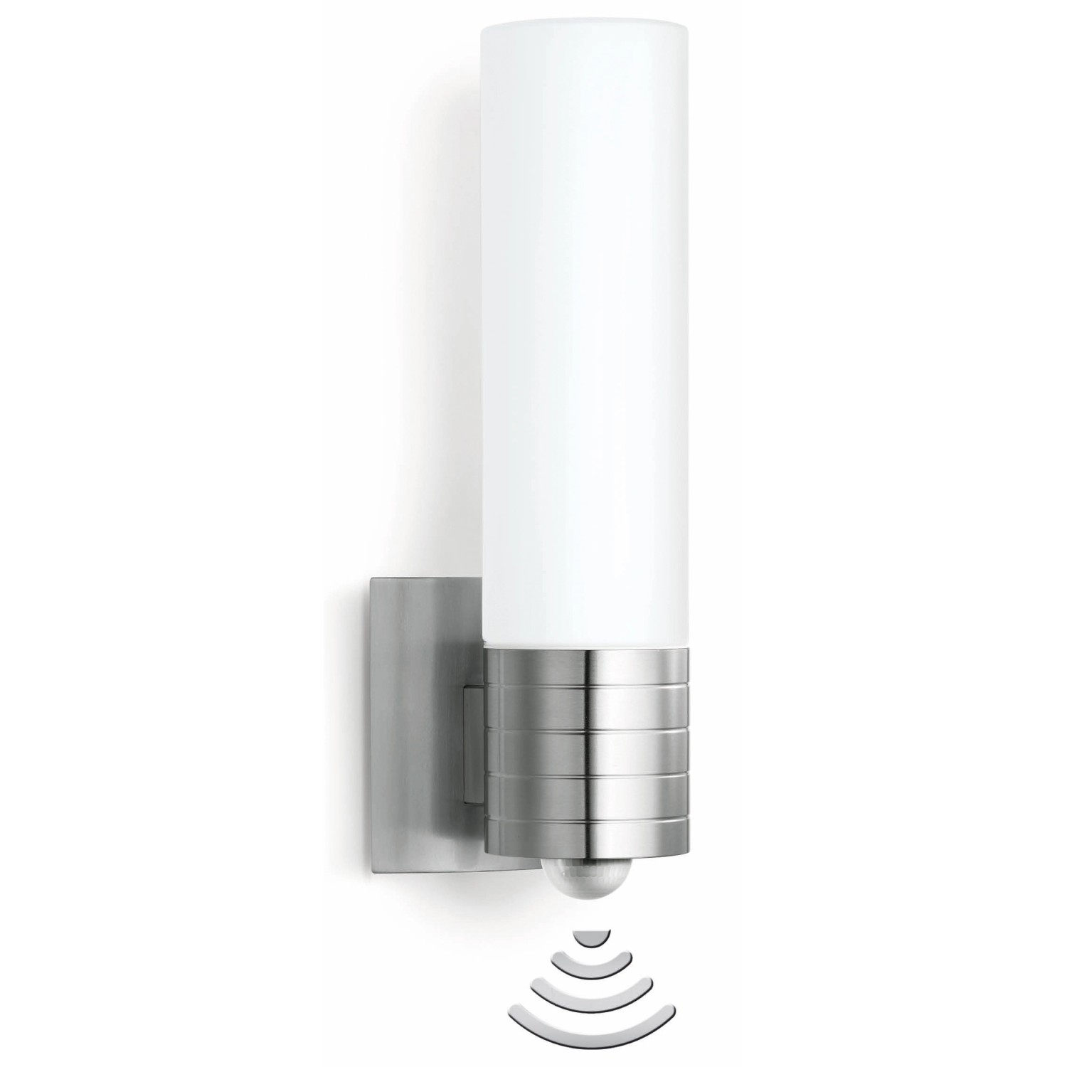 Steinel LED-Außenleuchte L 260 S Edelstahl mit Bewegungsmelder für die Wandmontage.