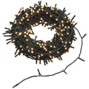Zweifarbige LED Lichterkette (Kalt-/Warmweiß) mit 400 LEDs, aufgerollt.
