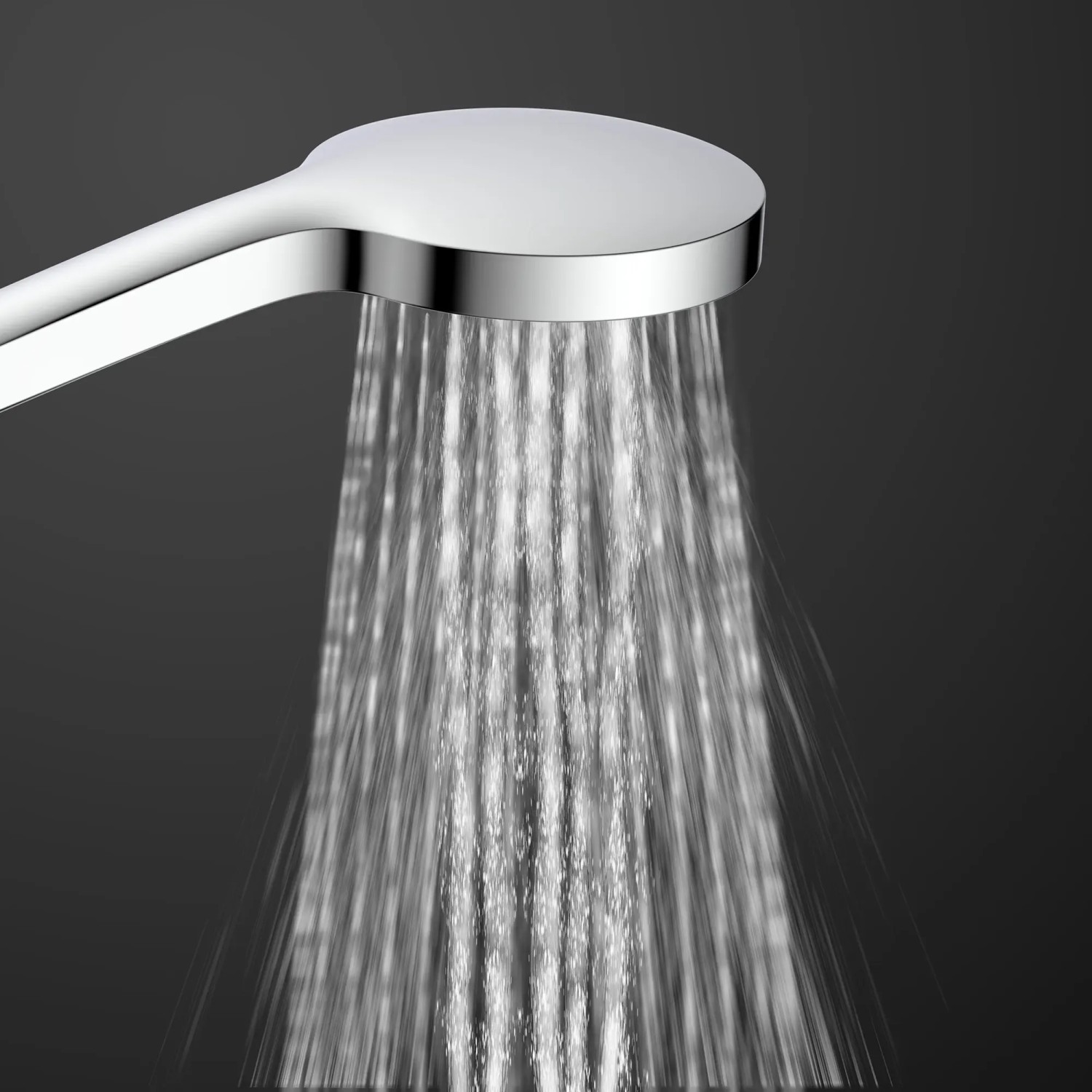 Schütte Samoa Rain Handbrause, Chrom-Anthrazit, mit Wasserstrahl.