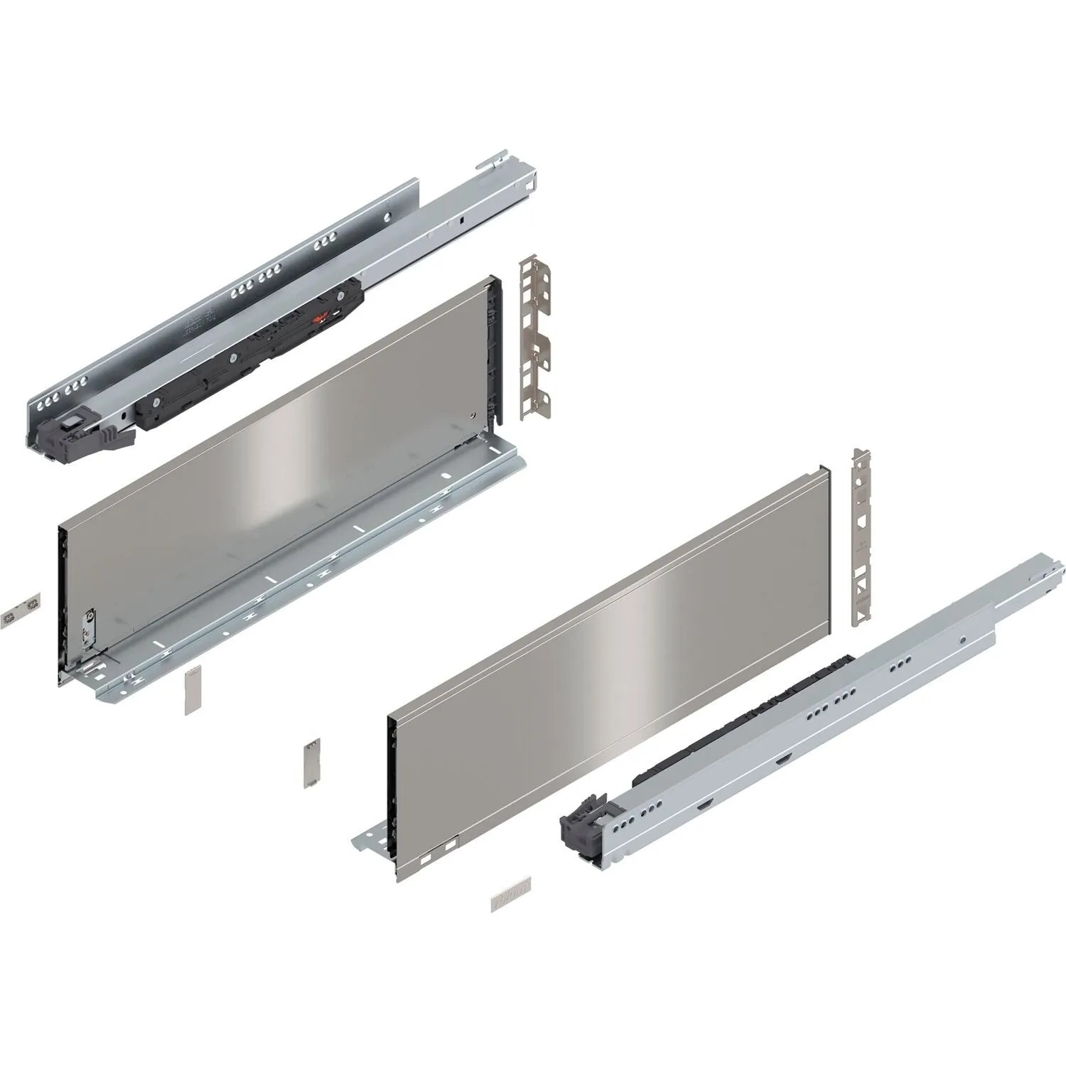 Blum Legrabox Pure Set Höhe C Tip-On Vollauszug 550 mm 70 kg Inox 1 Paar