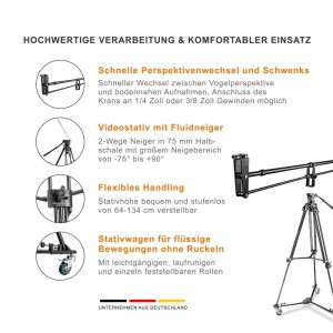Walimex Pro Kamerakran Set Director Pro Ii Videostativ Kamera Stativwagen Foto