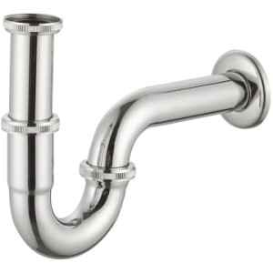 Kronenbach Röhrensiphon, 1 1/4 Zoll, Chrom, Zubehör für Duschen.