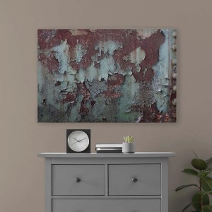 Metall Wandbild in Rostoptik mit Schiff Motiv, 90x60 cm. Deko Bild für Wohnzimmer.