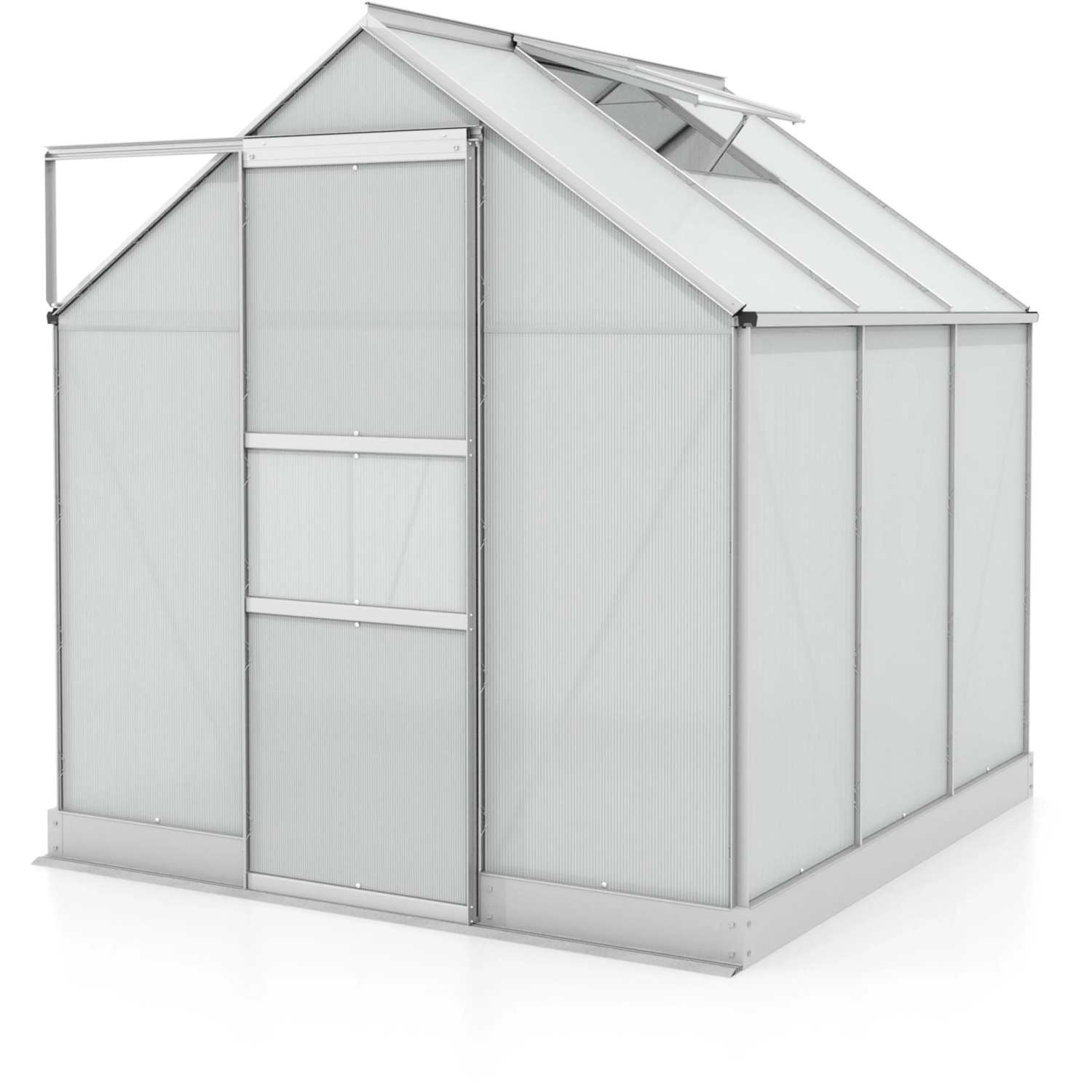 Vitavia Apollo 3800 Gewächshaus mit Alu-Rahmen, Hohlkammerplatten und Fundament.