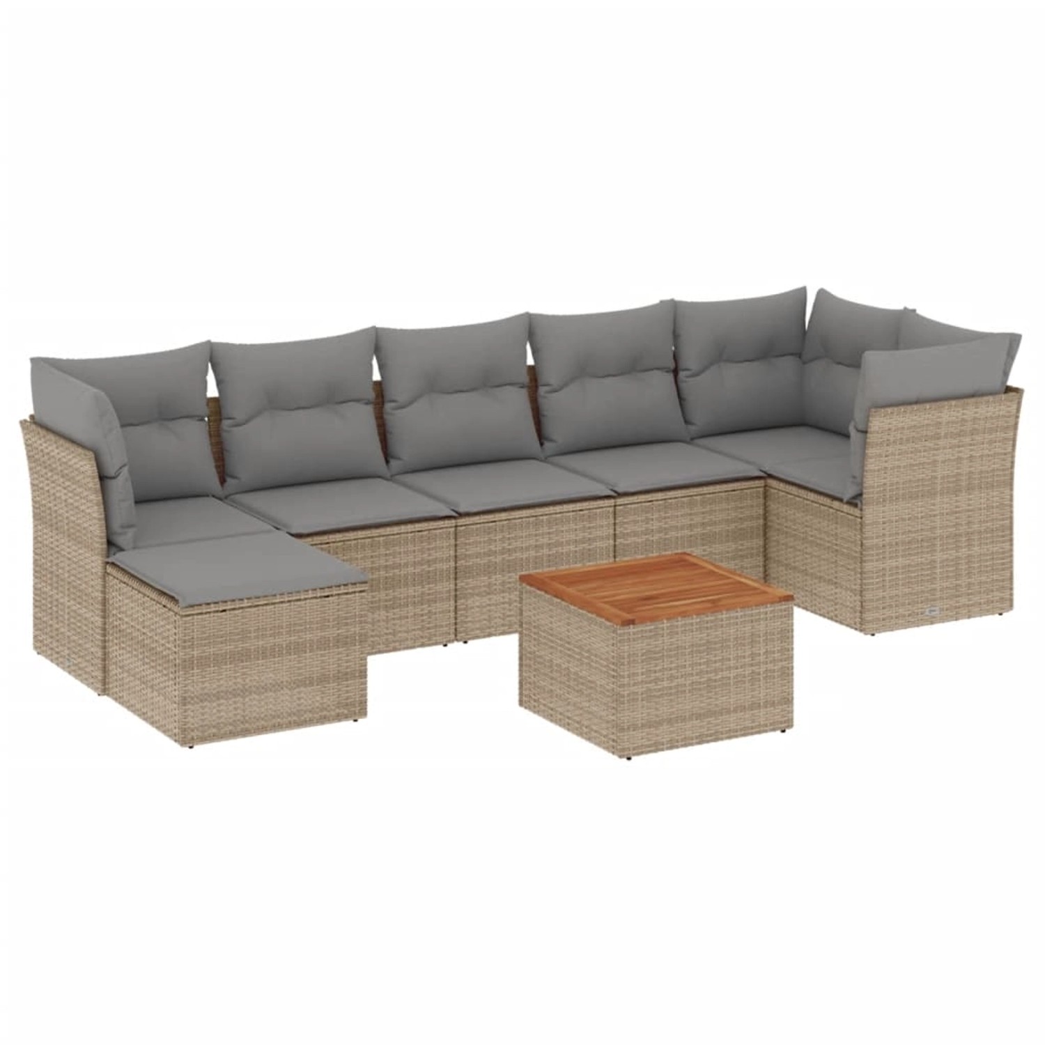 vidaXL 8-Tlg Garten-Sofagarnitur mit Kissen Beige Poly Rattan 3223756 günstig online kaufen