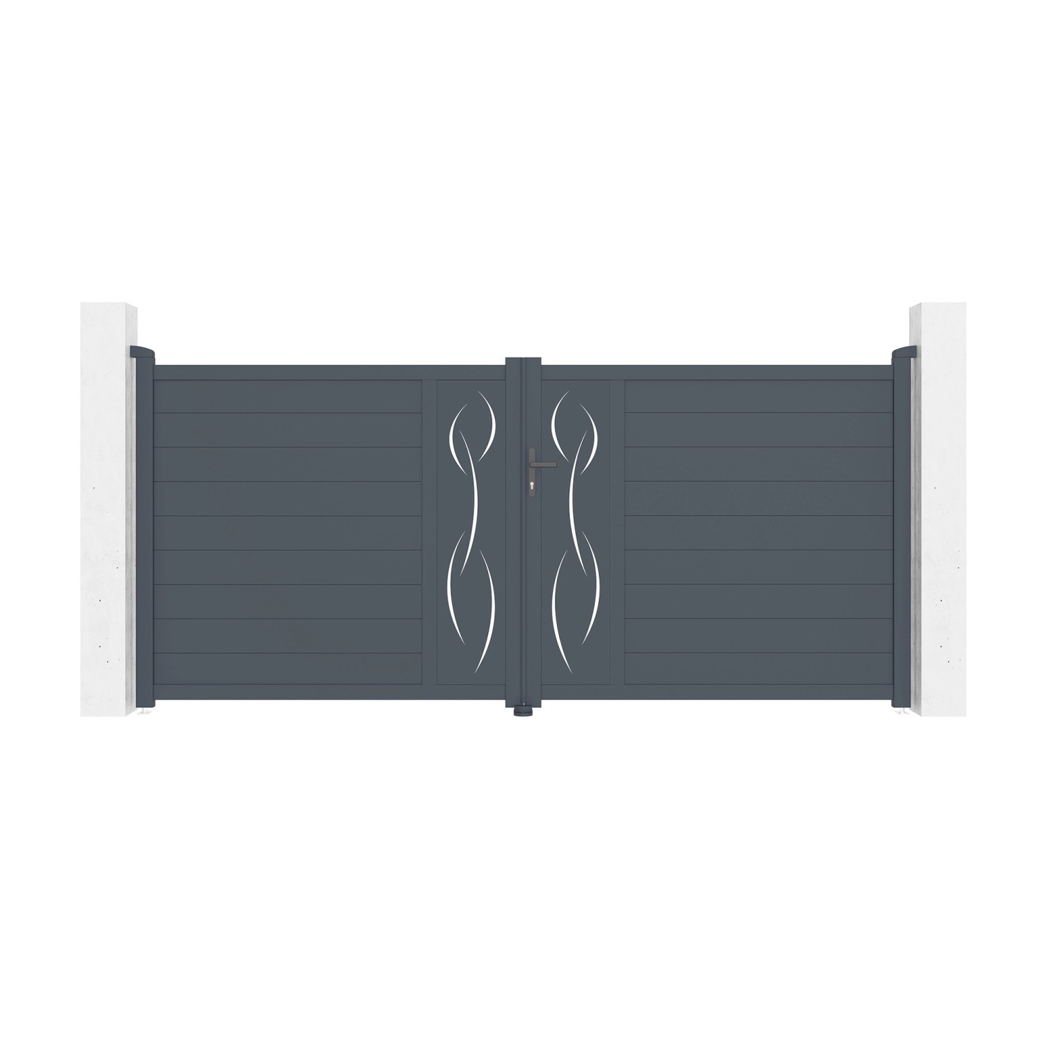 Casanoov Flügeltor 3 5M Life H 160Cm & 2 Pfosten H 190Cm Aluminium Grau günstig online kaufen