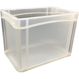 Transparente Eurobox 30x20x22 cm mit Vollwand, ideal zur Aufbewahrung.