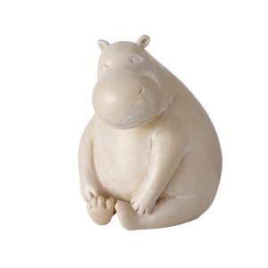Beige Boltze Hippo Figur, 12cm, aus Kunstharz, Deko für Wohnräume.