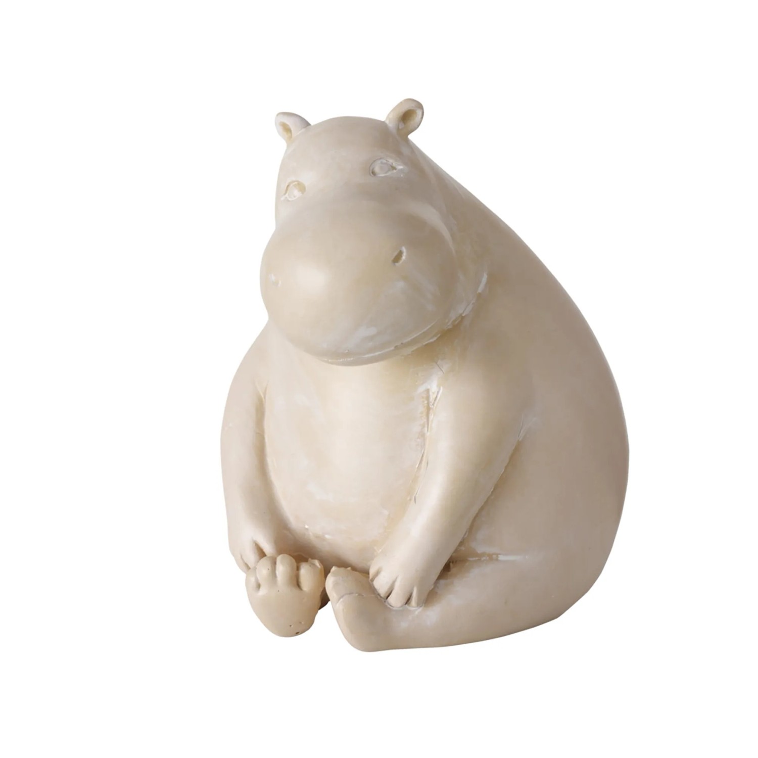 Beige Boltze Hippo Figur, 12cm, aus Kunstharz, Deko für Wohnräume.