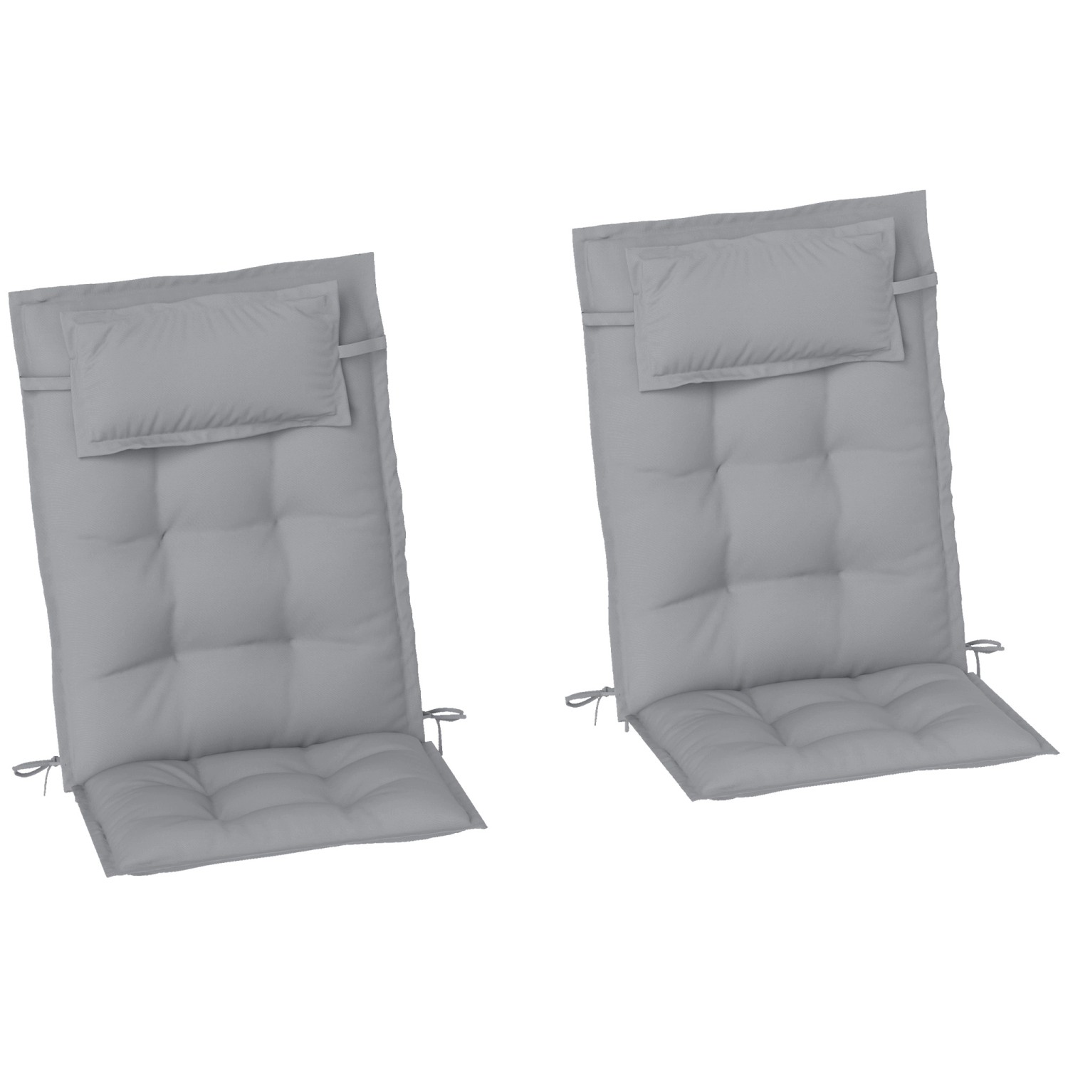 Outsunny Sitzkissen-Set für Draußen Polyester Hellgrau 116L x 50B x 5H cm günstig online kaufen
