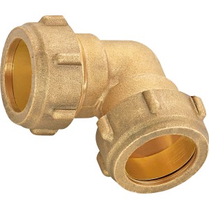 Klemmring-Winkel, 52 mm, Messing, für Trinkwasser-, Heizungs- und Solaranlagen.