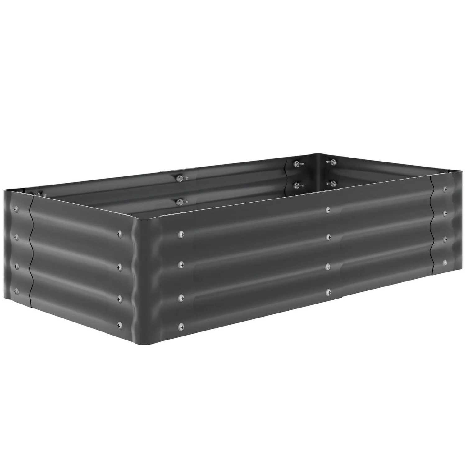 Tectake Hochbeet Salvia Aus Verzinktem Stahl 200 Liter Fassungsvermögen  120 x 60 x 30 cm Grau