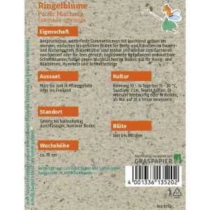 Saatguttütchen Ringelblume Pacific Mischung, Blumensamen für ca. 70 Pflanzen.