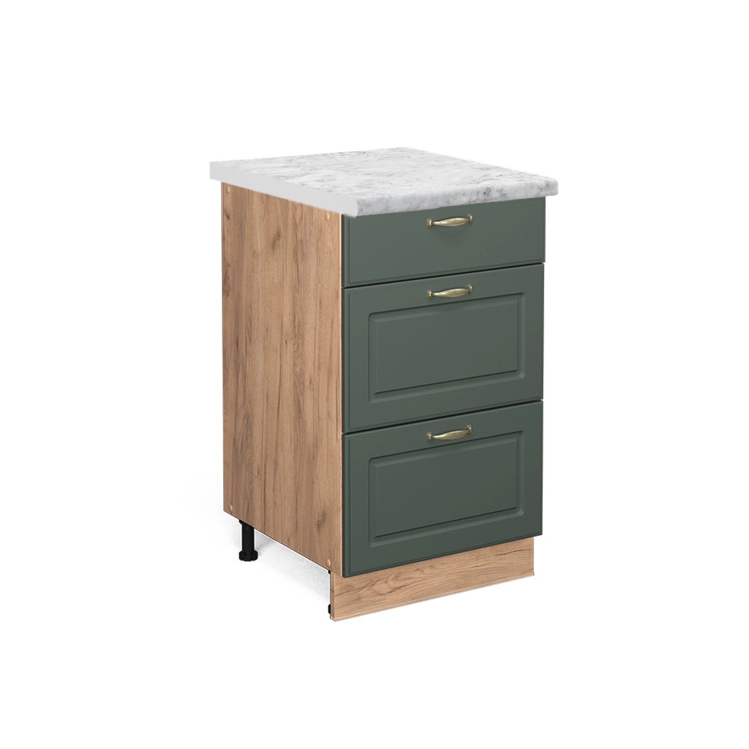 Vicco Küchenunterschrank Fame-Line Grün-Gold Landhaus/Goldkraft Eiche 50 cm günstig online kaufen